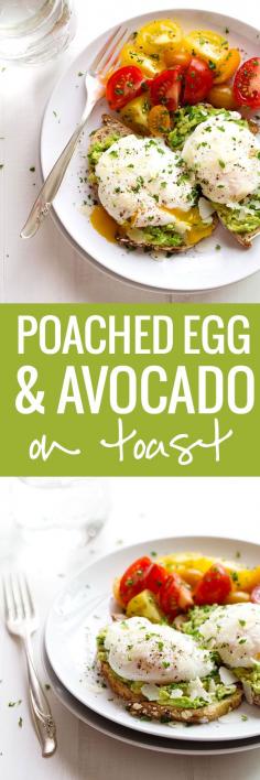 Simple Poached Egg and Avocado Toast - this creamy, filling, real food breakfast takes less than 10 minutes to prep!