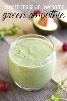 How to make an awesome green smoothie - just add everything to a blender, and you're good to go!