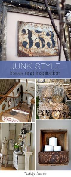 Junk Style Decorating • Ideas, Inspiration & lots of Tutorials!  Love the license plate toilet paper storage....