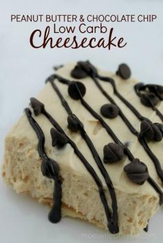 
                    
                        Peanut Butter & Chocolate Chip Low Carb Cheesecake Recipe #lowcarb
                    
                