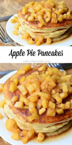 Apple Pie Pancakes  from willcookforsmiles.com is the perfect way to start your day!