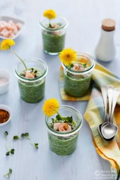 
                    
                        Dandelion Avocado Gazpacho with Deep-Water Prawns | What&rsquo;s for Lunch, Honey?
                    
                