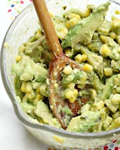 Grilled corn guacamole