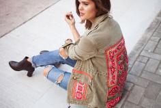 DIY EMBROIDERED JACKET- with old khaki bomber jacket at home?