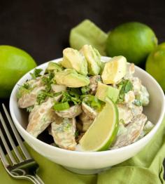 Roasted Potato Salad with Avocado Lime Dressing