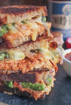 Barbecue Chicken & Avocado Grilled Cheese