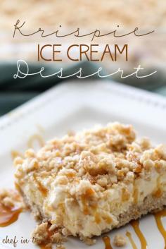 Krispie Ice Cream Dessert-This recipe tastes just like fried ice cream, but no frying or baking required. I'll have to compare it to my other homemade fried ice cream recipe.