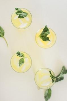 Grown Up Screw Driver   Orange Spritz  Aranciata San Pelligrino Soda Soda water Mint leaves Vodka   Pour an equal mix of soda water and orange soda over ice, top with 1.5 ounces of vodka and garnish with mint!