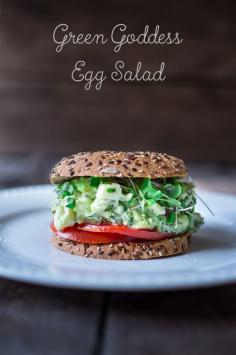 Green Goddess Egg Salad with Avocado- make into a sandwich, or on bruschetta or over a bed of greens!
