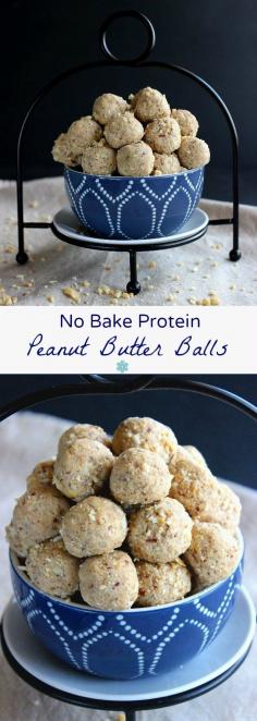 www.gardennearthegreen.com Have a little snack to give you energy for cooking that family meal! No Bake Protein Peanut Butter Balls are an easy and healthy treat that you can pop in your mouth any time of the day. Energy packed with only 5 ingredients!