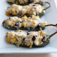 Quinoa, Black Bean, and Corn Stuffed Jalapenos