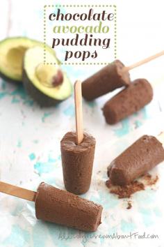 This chocolate avocado pudding pops recipe is a gluten and dairy free version of a fudgesicle, it is made with avocado, and either almond or coconut milk.