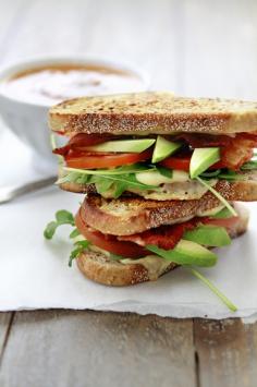 YUM! Grilled Cheese with Tomato, Avocado, Bacon, and Arugula from Good Life Eats (http://punchfork.com/recipe/Grilled-Cheese-with-Tomato-Avocado-Bacon-and-Arugula-Good-Life-Eats)
