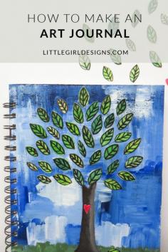 Make your own #art #journal to keep your #creations! This #adorable little journal will keep you #inspired to #create and #draw every day! #DIY #crafts #metime