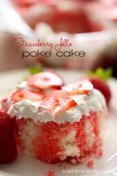 Jello strawberry poke cake