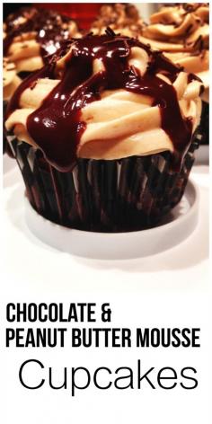 Chocolate and Peanut Butter Mousse Cupcakes