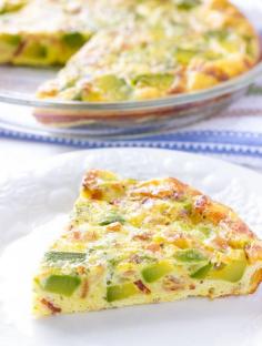 Avocado Bacon Crustless Quiche - an easy, healthy recipe for breakfast, lunch, or dinner.