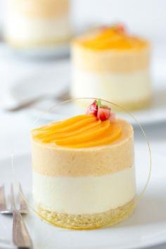 #Peach Chamomile #Mousse Cakes | Tartlette Blog  #dessert #recipe