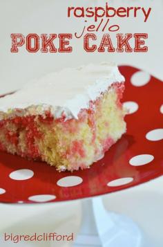 big red clifford: naughty raspberry jellow poke cake