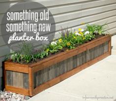 Long Reclaimed Wood Planter Box