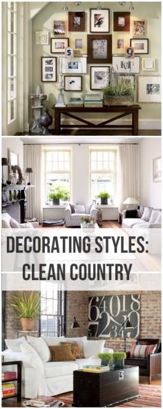 Clean Country Decorating • This is so perfect for Kevin and me. It's like our styles smashed together! :)