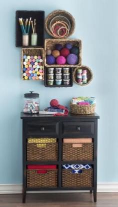 
                    
                        Show off your creative side! Hang baskets on the wall to display your craft supplies as functional art. by shawn
                    
                