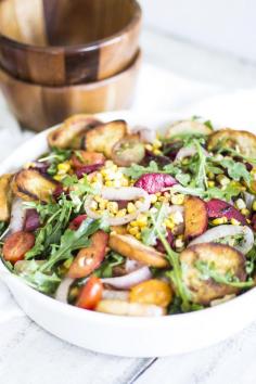 Grilled Stone Fruit Panzanella Salad — upperlyne & co.