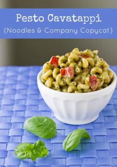Pesto Cavatappi matches the flavors Noodles & Company made famous: A rich pesto-cream sauce paired with fresh tomatoes atop Cavatappi pasta. | Culinary Hill