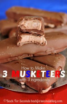 Easy #Homemade 3 Musketeers Bars #recipe #candy #sweettooth
