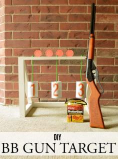not for bb gun but for nerf gun.. Get the kids outdoors and help them perfect their shot with this fun DIY BB gun target. | LITTLE RED BRICK HOUSE