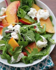 Pickled Nectarine Salad with Burrata by eatswellwithothers #Salad #Nectarine #Burrata