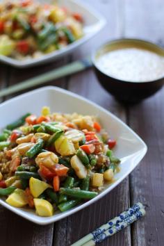 Vegetable Stir Fry with Thai Peanut Sauce