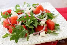 Watermelon Arugula and Feta Salad #watermelon #arugula #feta #food for health #healthy food #health food #food health| http://smoothierecipesforgoodhealth.blogspot.com