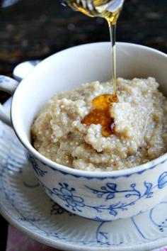 Quinoa Pudding with Maple Syrup by heathersfrenchpress #Pudding #Cereal #Quinoa Almond milk and stevia switch out??