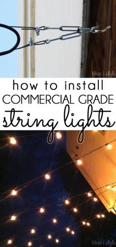
                    
                        HOW TO HANG PATIO STRING LIGHTS! Commercial grade string lights are ideal for permanent installation in your yard, and can withstand the elements year round.
                    
                