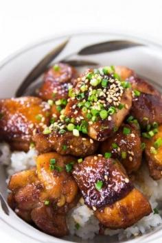 Sweet and Savory Ginger Chicken - Sweet honey and powerful, belly-warming ginger combine to make this Japanese favorite that is bursting with flavor. http://www.pbs.org/food/fresh-tastes/ginger-chicken/ #dinner #recipes #maincourse #recipe #healthy