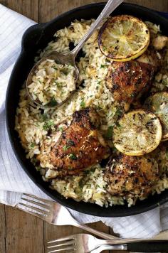 One Pot Greek Chicken with Lemon Rice | Recipe Tin Eats