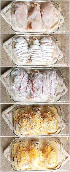 {Easy Dinner Recipe} 4 Ingredient Bacon Ranch Chicken Bake | The Pinning Mama