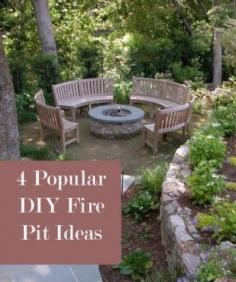 4 Popular DIY Fire Pit Ideas. I love the circular benches. Hmm . . .