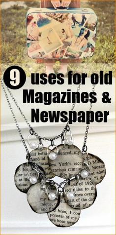 You could take a newspaper clip that's meaningful to you and make it into jewelry. I like it!