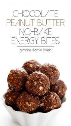 Chocolate Peanut Butter No-Bake Energy Bites (Naturally Sweetened)      1 cup (dry) oatmeal     2/3 cup toasted unsweetened coconut flakes     1/2 cup peanut butter     1/2 cup ground flax seed     1/3 cup honey or agave nectar     1/4 cup unsweetened cocoa powder     1 tablespoon chia seeds (optional)     1 teaspoon vanilla extract