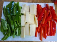 Veggie and Cheese platter laid out to look like the Mexican flag - great for a fiesta or Cinco de Mayo