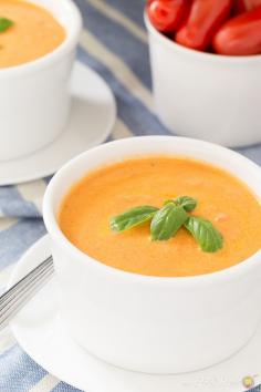 
                    
                        Make your own Tomato Basil soup with fresh ingredients that you can find at your local Farmer's Market.
                    
                