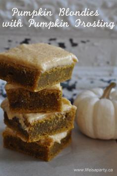 I'm a big fan of pumpkin, and these Pumpkin Blondies with Pumpkin Frosting are delicious. This recipe is the perfect way for you to celebrate the first day of fall this weekend. Pumpkin Blondies In...