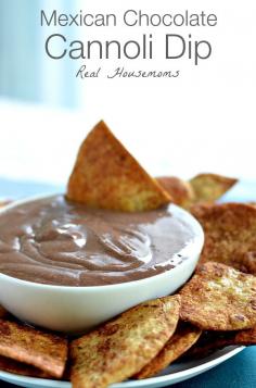 Mexican Chocolate Cannoli Dip | Real Housemoms | #recipe #cannoli #MexicanChocolate