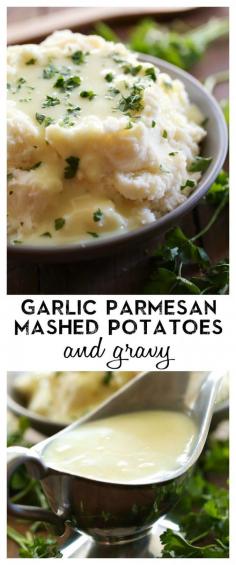 Garlic Parmesan Potatoes and Gravy