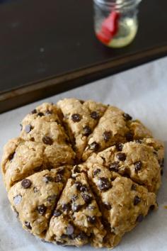 Chocolate Chip Peanut Butter Oatmeal Scones