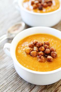 Slow Cooker Butternut Squash Soup-- good info for using crock pots for soups