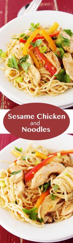 
                    
                        In under 20 minutes you can make this delicious healthy Sesame Chicken and Noodles that is bursting with flavor and oozing with simplicity.
                    
                