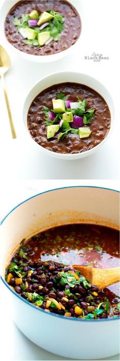 Spicy Black Bean Soup. Weight Watchers Simply Filling Recipe.